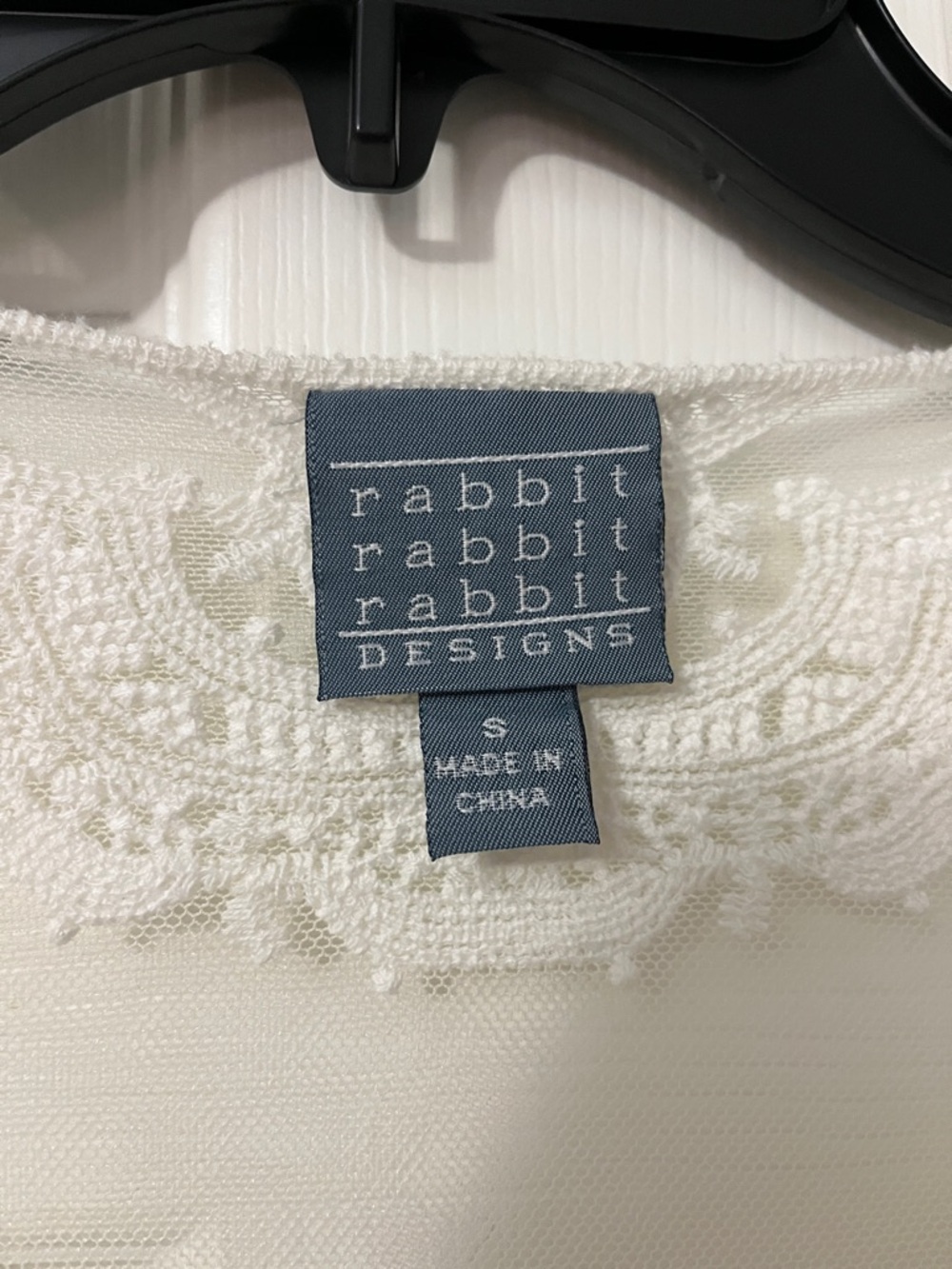 Rabbit Rabbit Rabbit Ivory Crochet Lace Sheer Cardigan - Picture 2 of 3